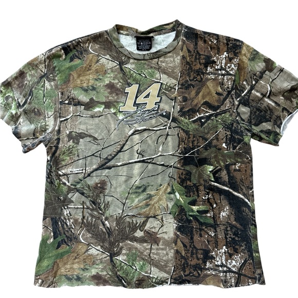 Vintage Camouflage‎ Crop Unisex Tony Stewart NASCAR T-Shitt Size Large Camo Crop - Picture 1 of 8